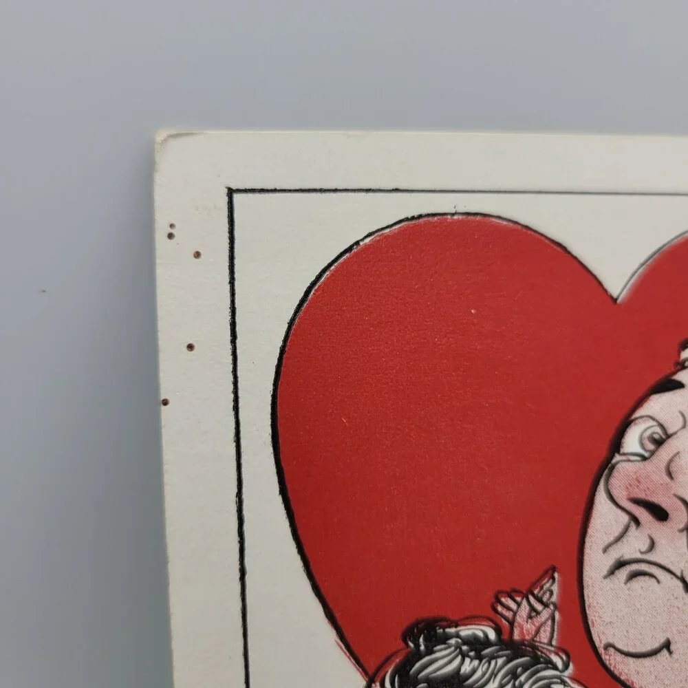 Antique‎ Valentine Postcard Clumsy Dancing Humor Red Heart Cartoon Made In USA